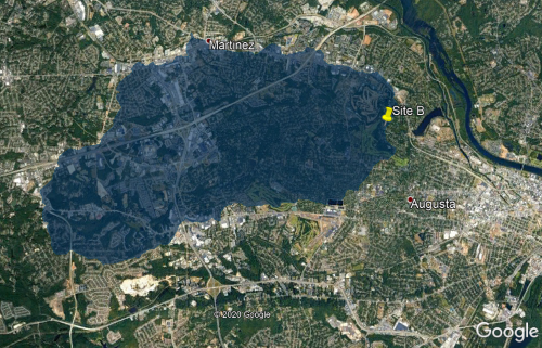 Delineated watershed near Augusta 