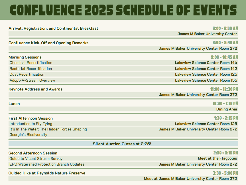 Confluence 2025 Schedule of Events